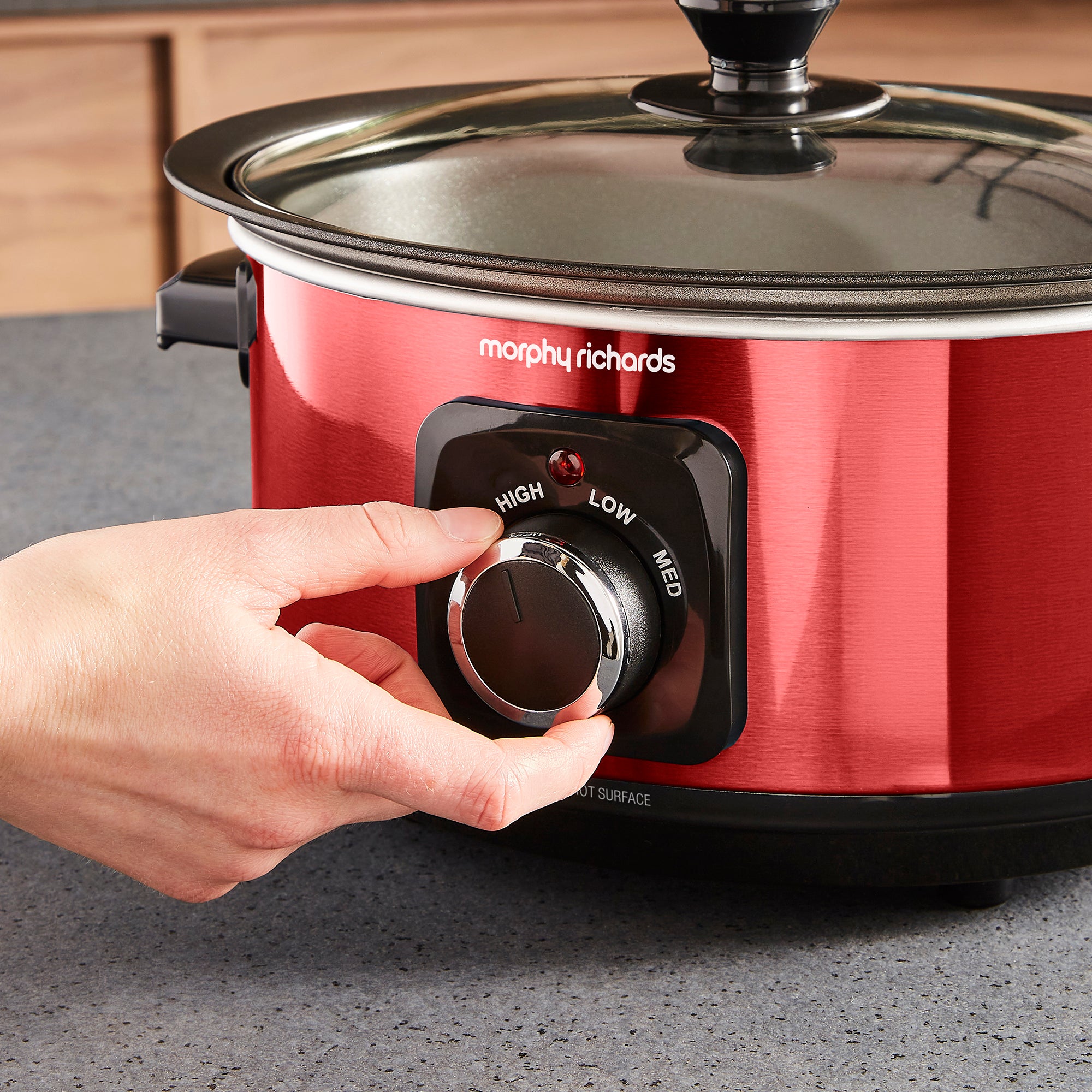 Accents Sear & Stew 3.5L Slow Cooker - Red - Image 10