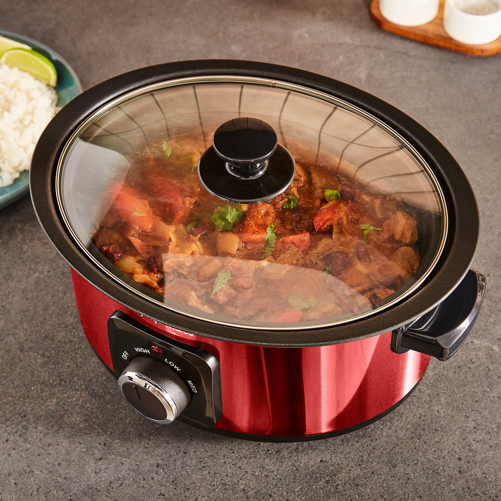 Accents Sear & Stew 3.5L Slow Cooker - Red - Image 6