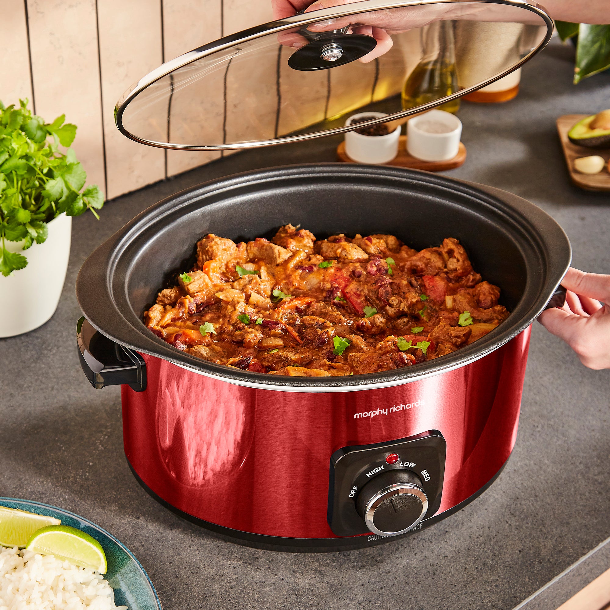 Accents Sear & Stew 3.5L Slow Cooker - Red - Image 5