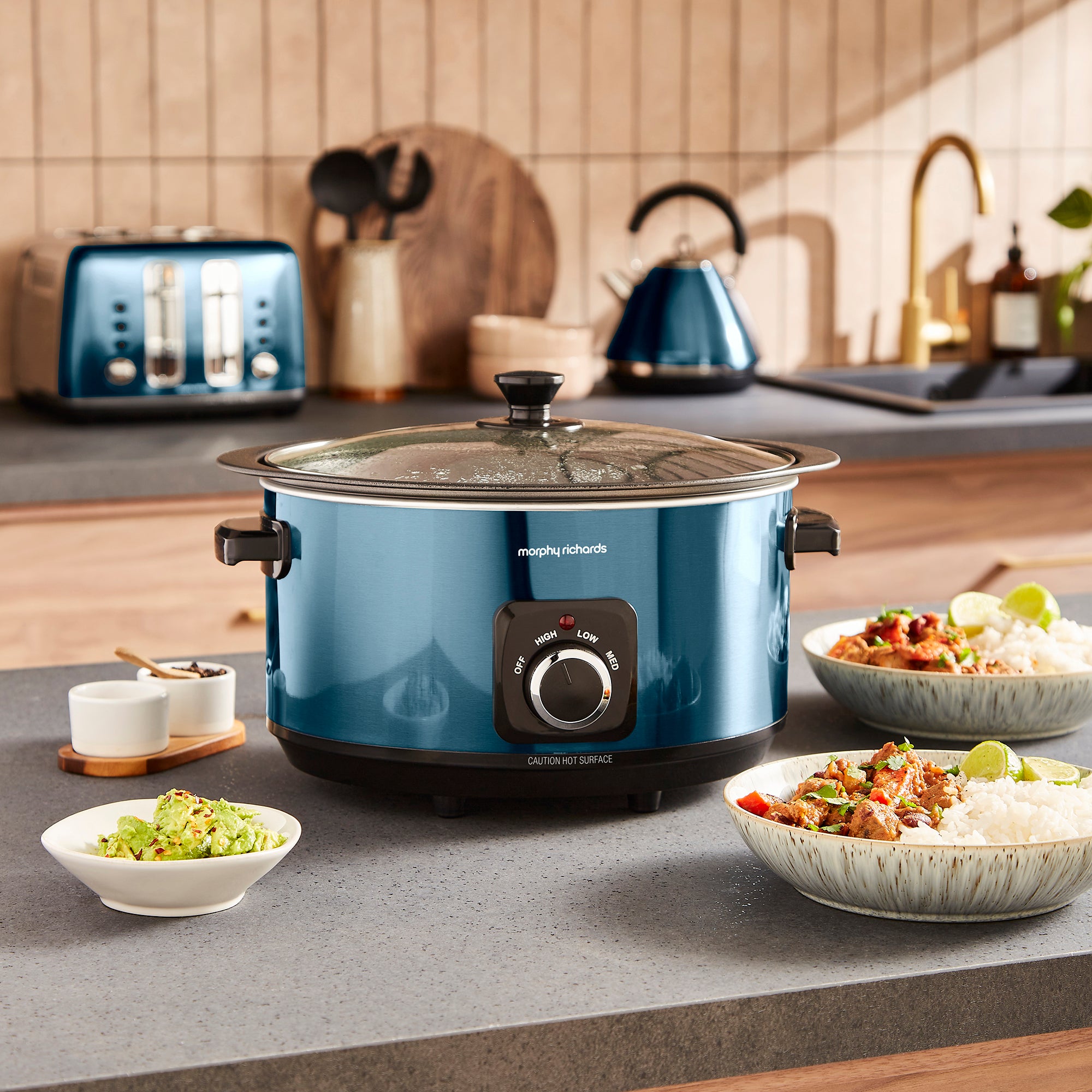 Accents Sear & Stew 6.5L Slow Cooker - Blue - Image 2