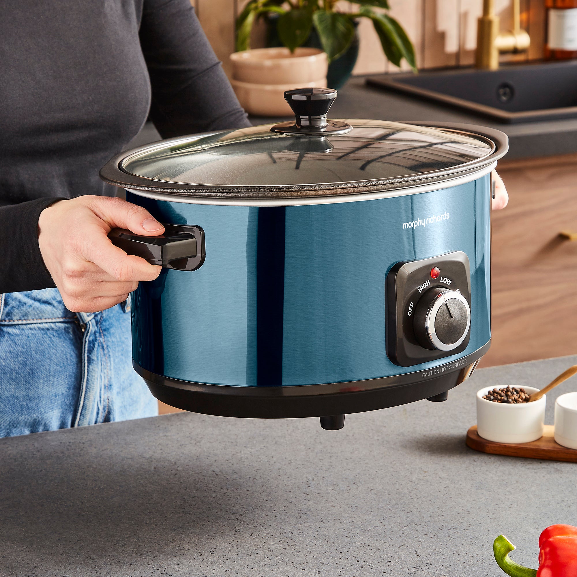 Accents Sear & Stew 6.5L Slow Cooker - Blue - Image 11