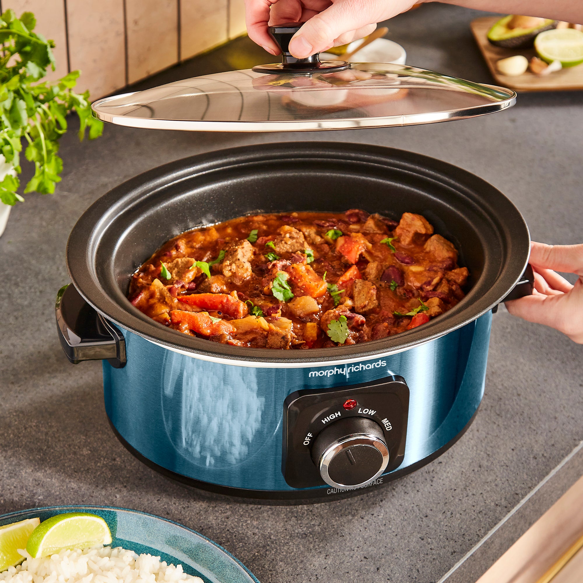 Accents Sear & Stew 6.5L Slow Cooker - Blue - Image 8