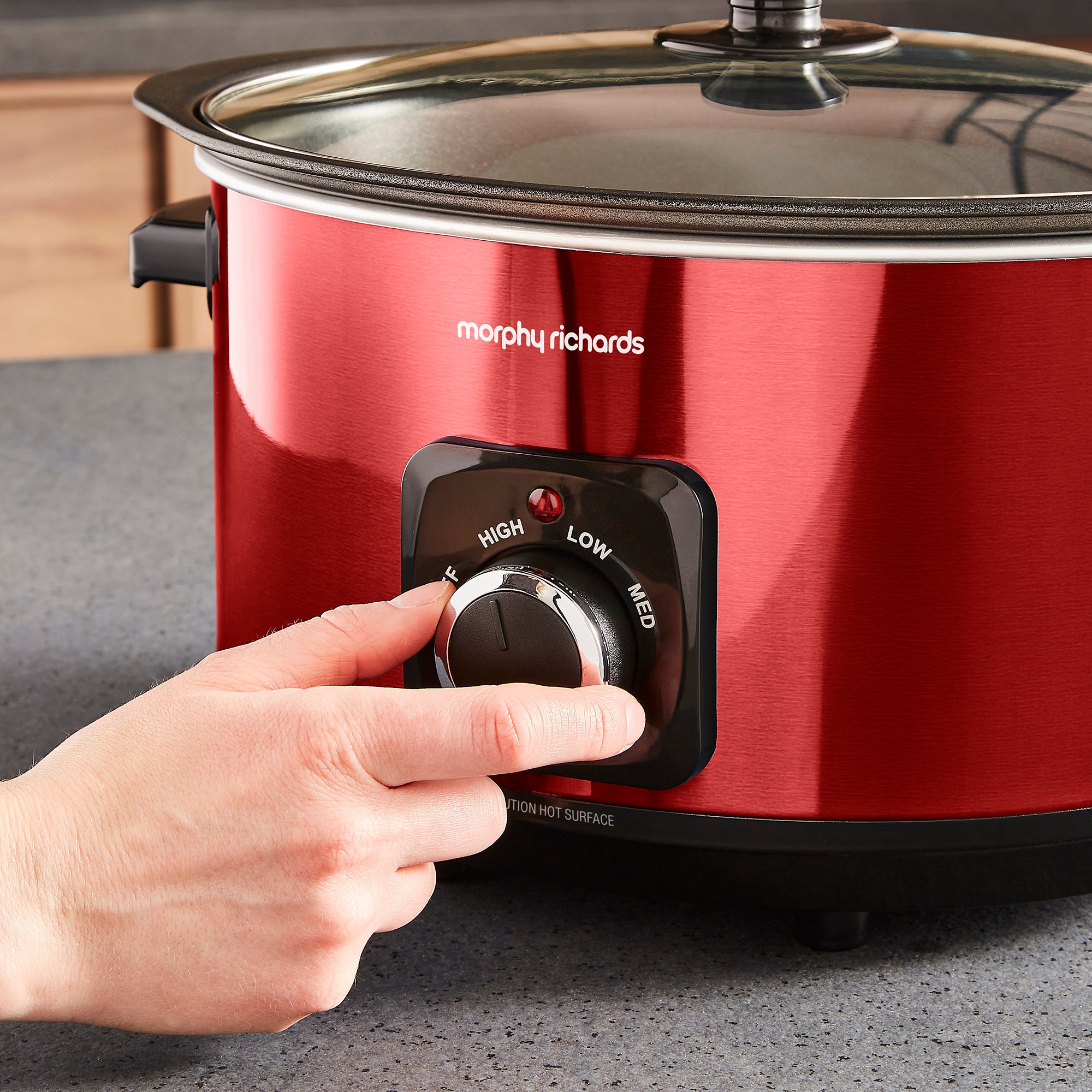 Accents Sear & Stew 6.5L Slow Cooker - Red - Image 4