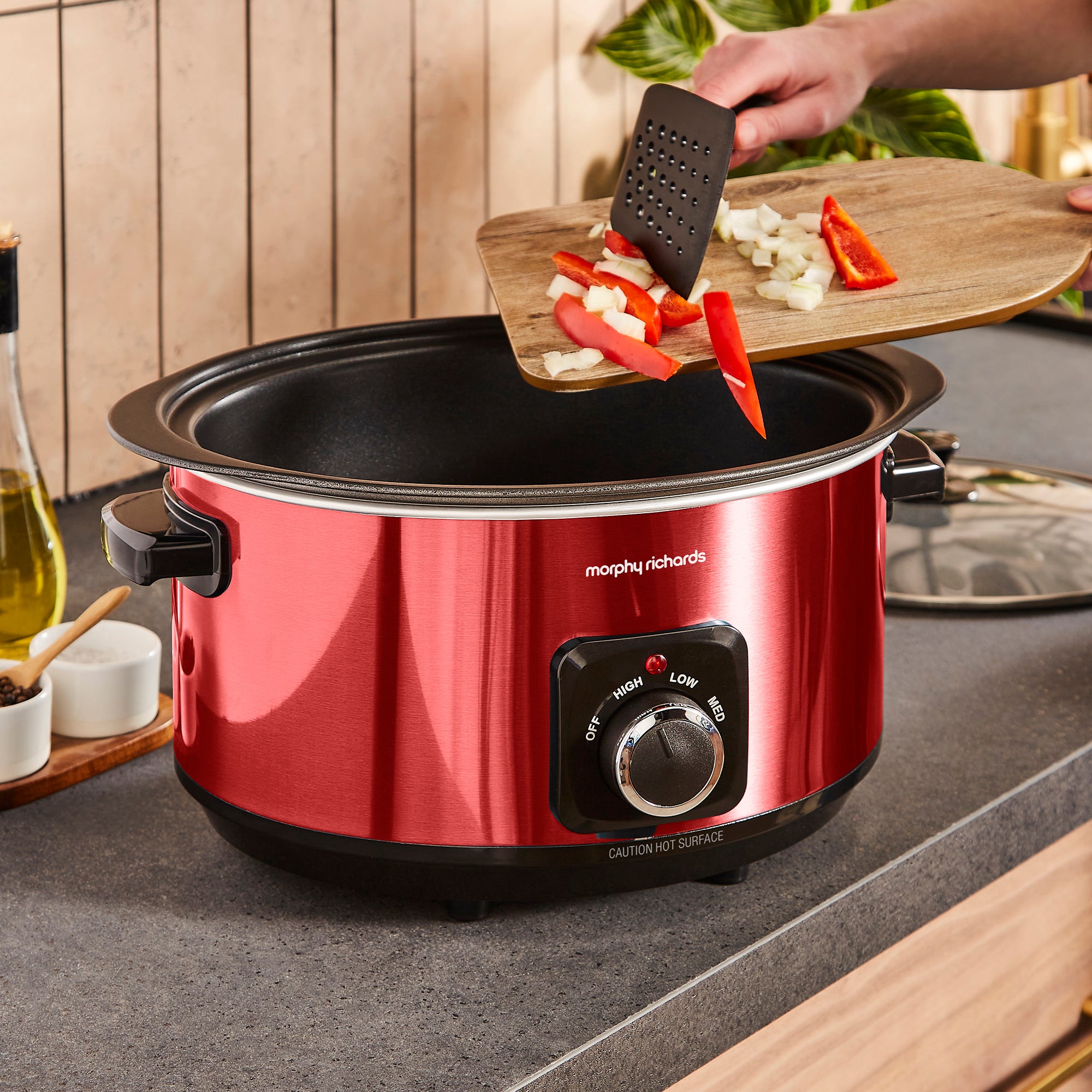 Accents Sear & Stew 6.5L Slow Cooker - Red - Image 5