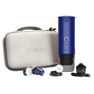 Outin Nano Portable Espresso Machine + Protective Case (Blue)